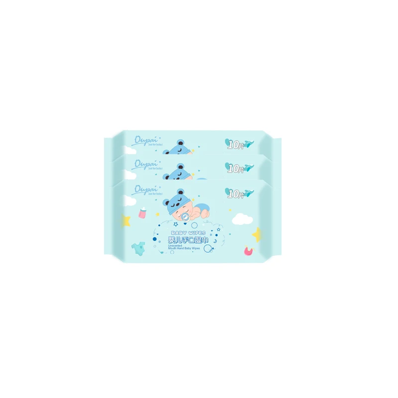 Organic Non-woven Mosquito Repellent Baby Wet Wipes Packing Natural Mini Customized Household Baby Wipes Skin Care 10 Pcs/bag
