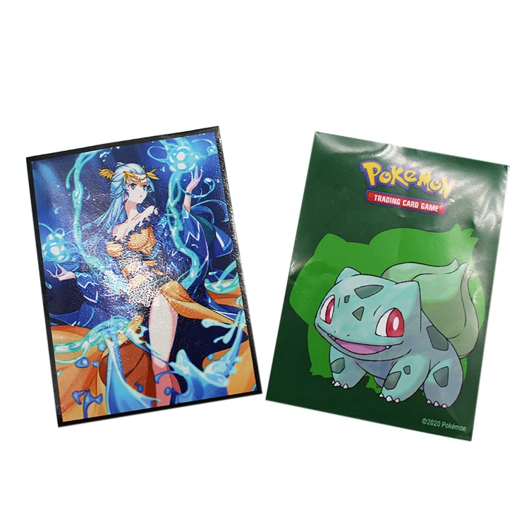 Custom Printed 3 Side Heat Sealing Pouch Hologram Card Sleeves Holographic Game Matte Card Sleeves