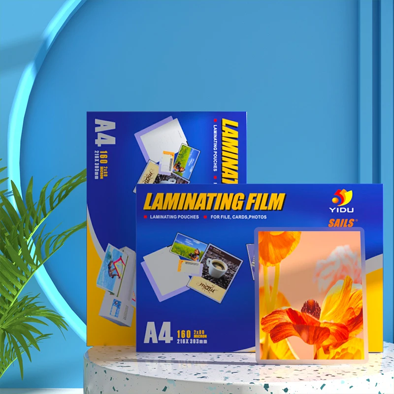 YIDU Hot Product 100 Pieces A4 Paper Letter Size Sheets Transparent PET Thermal Lamination Film Pouch with 125 micron