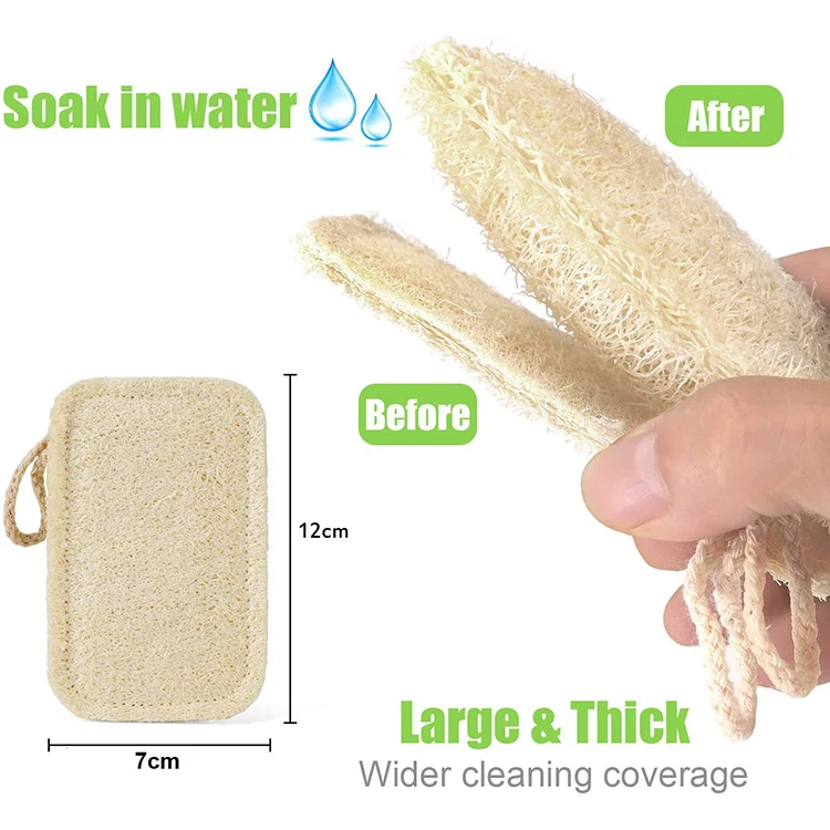 Eco-friendly Loofah Sponge 100% Biodegradable Natural Cellulose Sponge For Kitchen