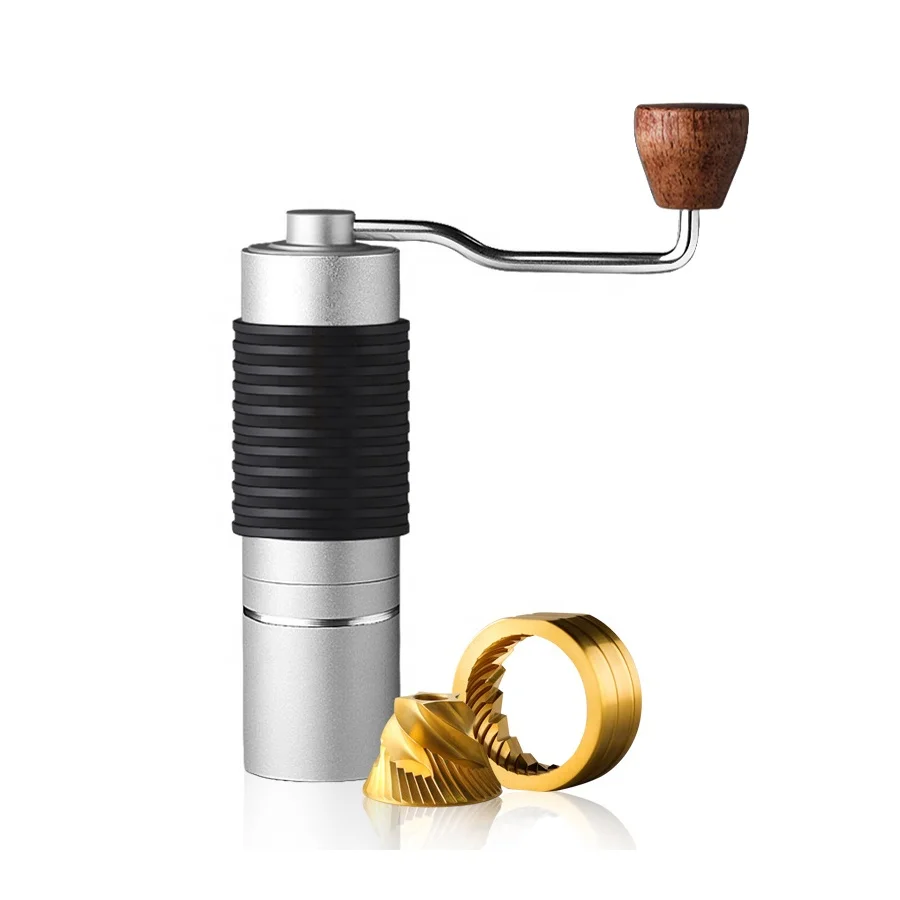 
Newest Best Silver Conical Burr Coffee Bean Grinder Machine By Hand 