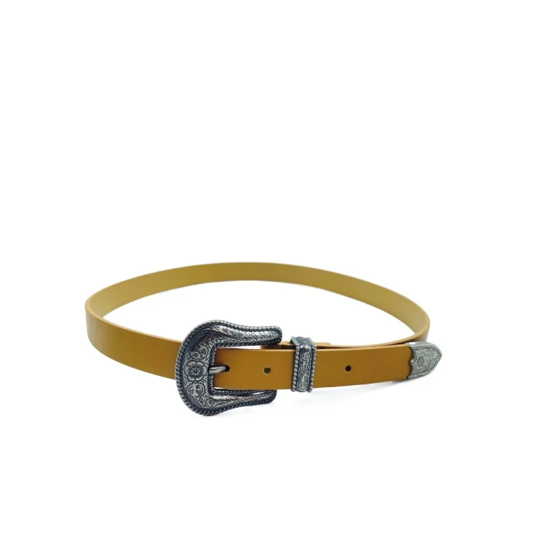 Fashion  Punk Leather Designer Belt Western Retro harness belt Sets 3 Ladies Cowhide Genuine Leather Western Belt Women