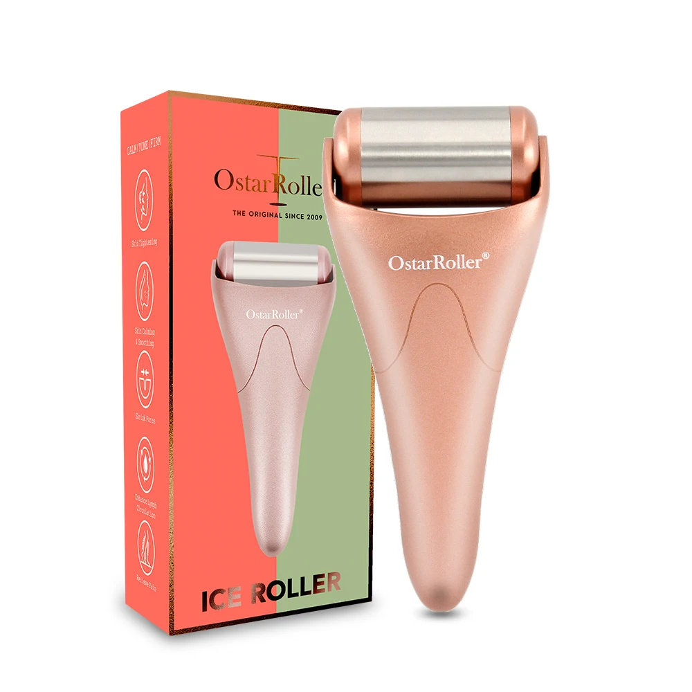 Private Label Skin Cooling Derma Ice Roller Stainless Steel Material Head for Face Anti-Puffiness Facial Roller Logo Customized