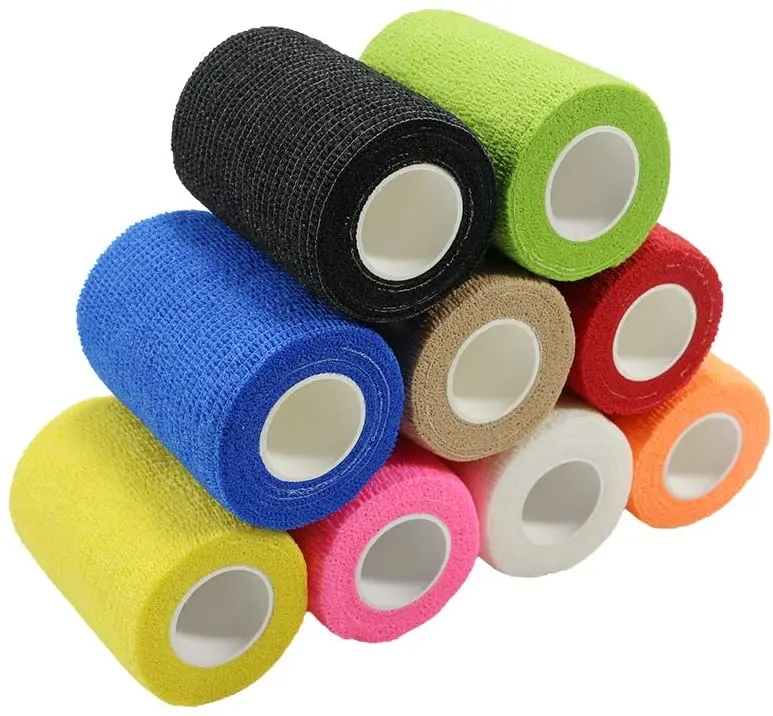 High Elasticity Protective Self Adhesive Compression Skin Color Tubular Bandage kinesiology mask sport fiber silicone cross band