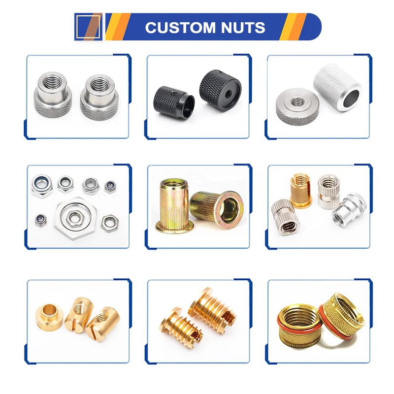Wholesale Cheap Carbon Steel Copper DIN934 Hex Nuts Metal M6 M8 M10 M12 M14 M16 M18 M20 Nylon Insert Hex Lock Nuts