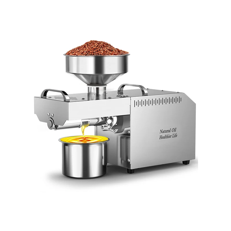 GOOPIKK 2024 700w Cold / Hot Press Automatic Organic Oil Extractor Commercial Grade Stainless Steel Oil Press Machine 5~6kg/h