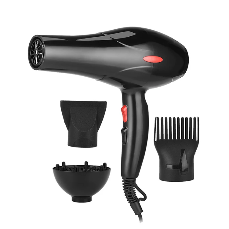 Professional Cold And Hot Air Hair Dryers Barber Salon Low Noise Black Electric 1200w Hair Dryer