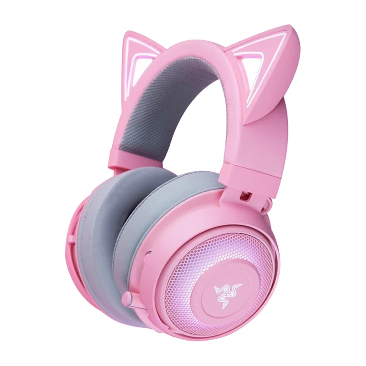 Cat Ear Headphone Kraken Ultralight Gaming Headset For Razer PC Amazon Hot Wired Gaming RGB Headphones For Girls Game Headset