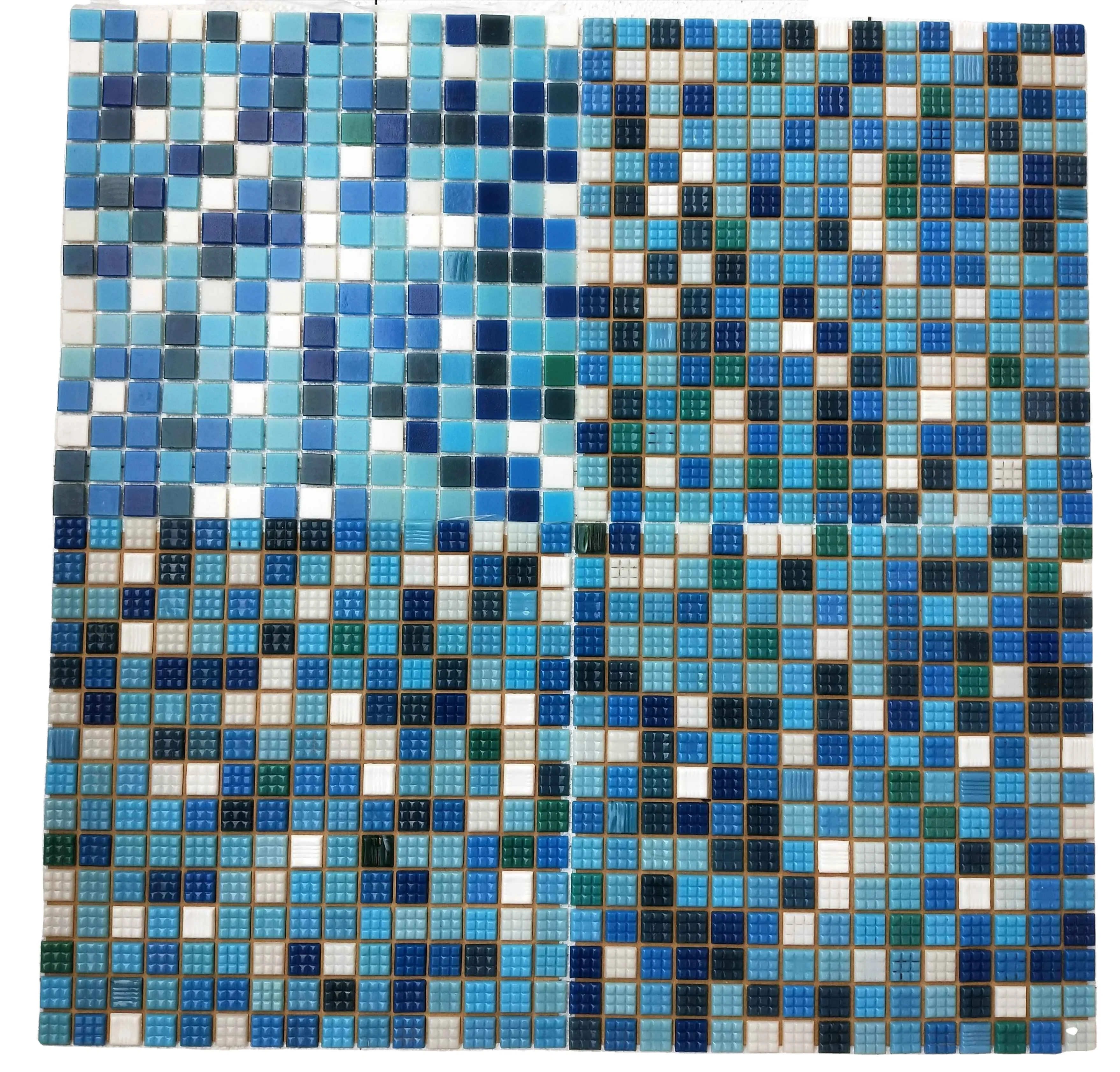 Cheap price without dot square swimming pool glass mosaic tile in stocks