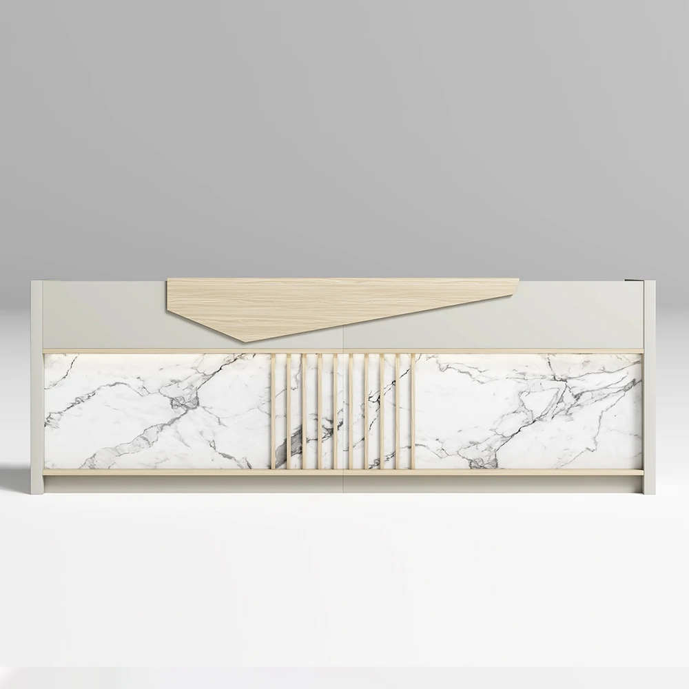 Современная офисная мебель деревянный кассовый аппарат салон красоты бар стойка регистрации мраморный узор