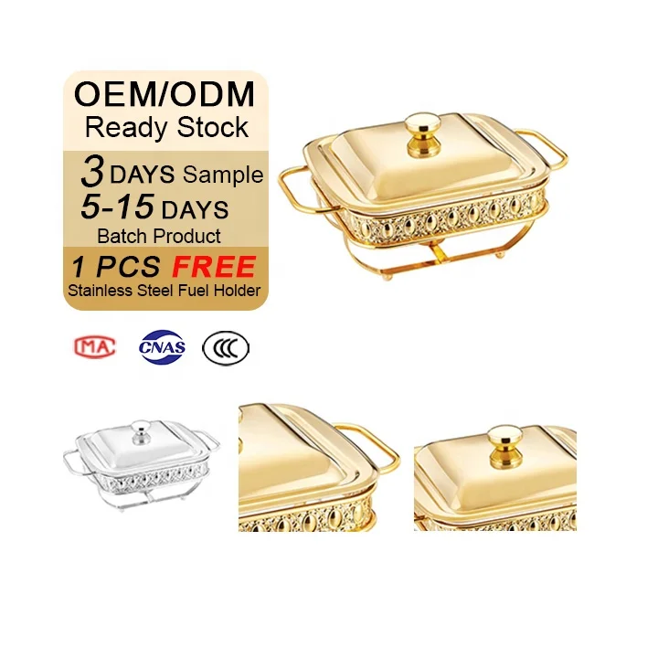 YITIAN New Product Hotel Buffet Catering Hanging Stainless Steel Serving Glass Chafing Dish Buffet Set