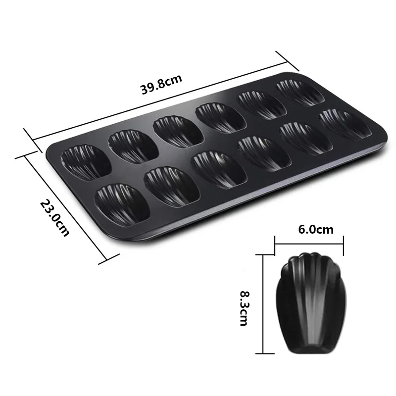 12 holes stainless steel shell shape cake pan for baking