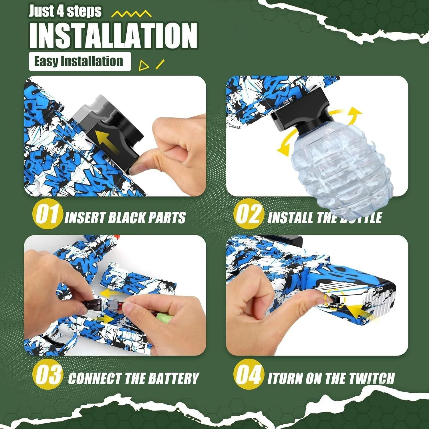 Shantou Chenghai AK47 Electric Gel Ball Blaster High-Speed Chargeable Automatic Splatter Gun Gel Bullet Type Water