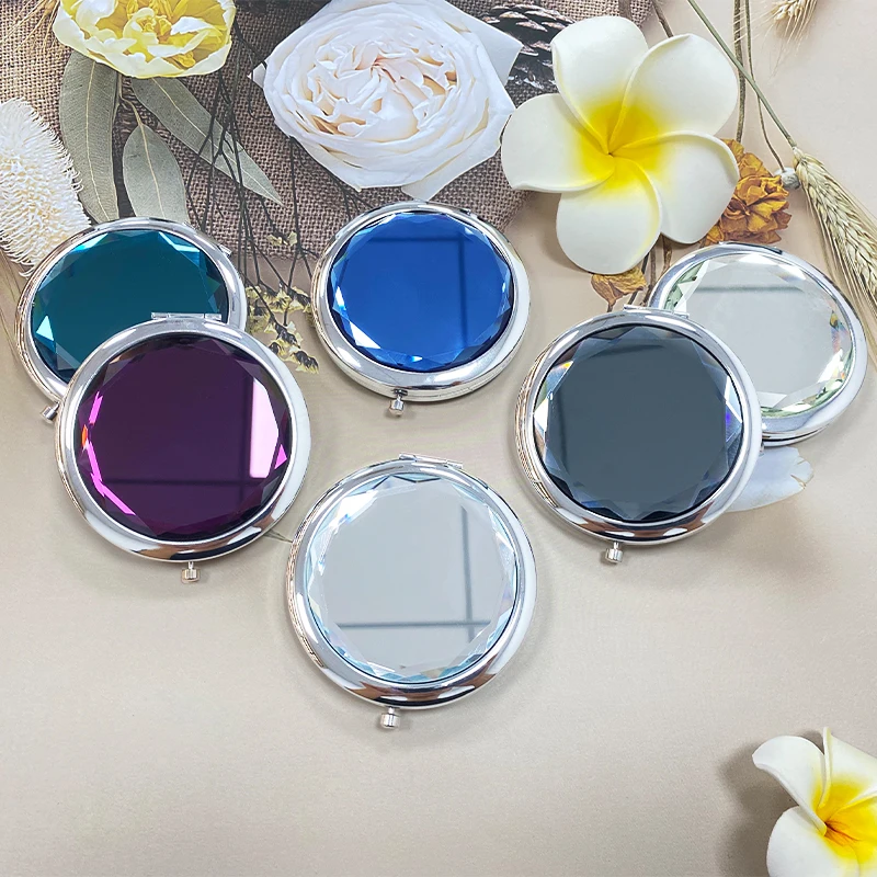 Wholesale Professional Handheld Decorative Foldable Pocket Mirror Rose Gold Custom Compact Mirror With Logo