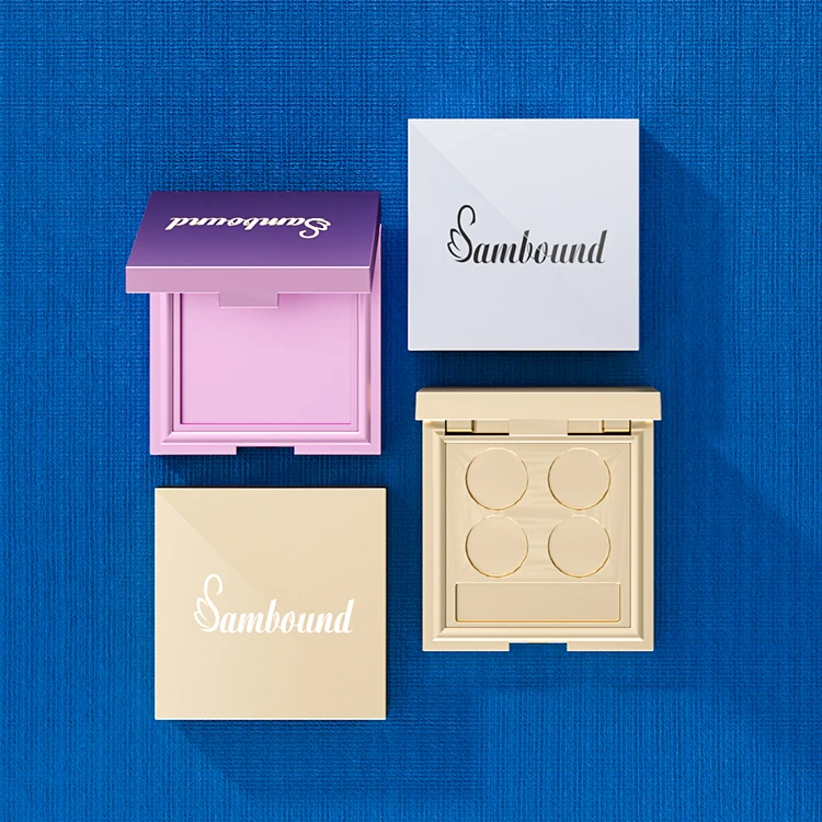 Custom Square Empty Private Label Gold Eyeshadow Palette Make-up Container