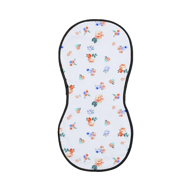DIY Design Color Rim Infant Burp Cloth Customized Logo Newborn Burp Bib Sublimation Blank Baby Burp Cloth