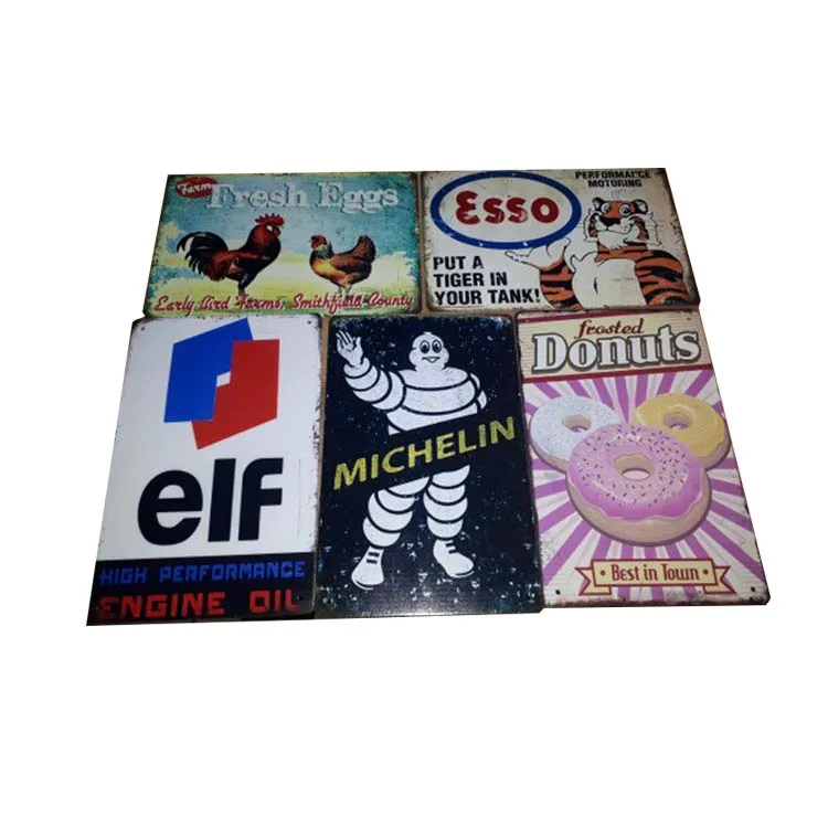 Дешевый винтажный металлический жестяной знак в виде свежих яиц счастливая курица сублимационный налет