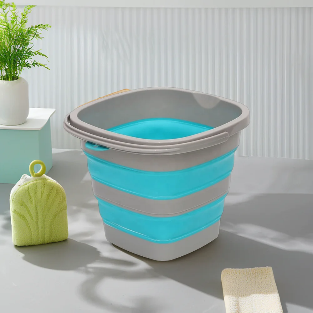 10L square Plastic Foldable Water Mop Collapsible Bucket Beach Sand Fish Container Lightweight for Home Use