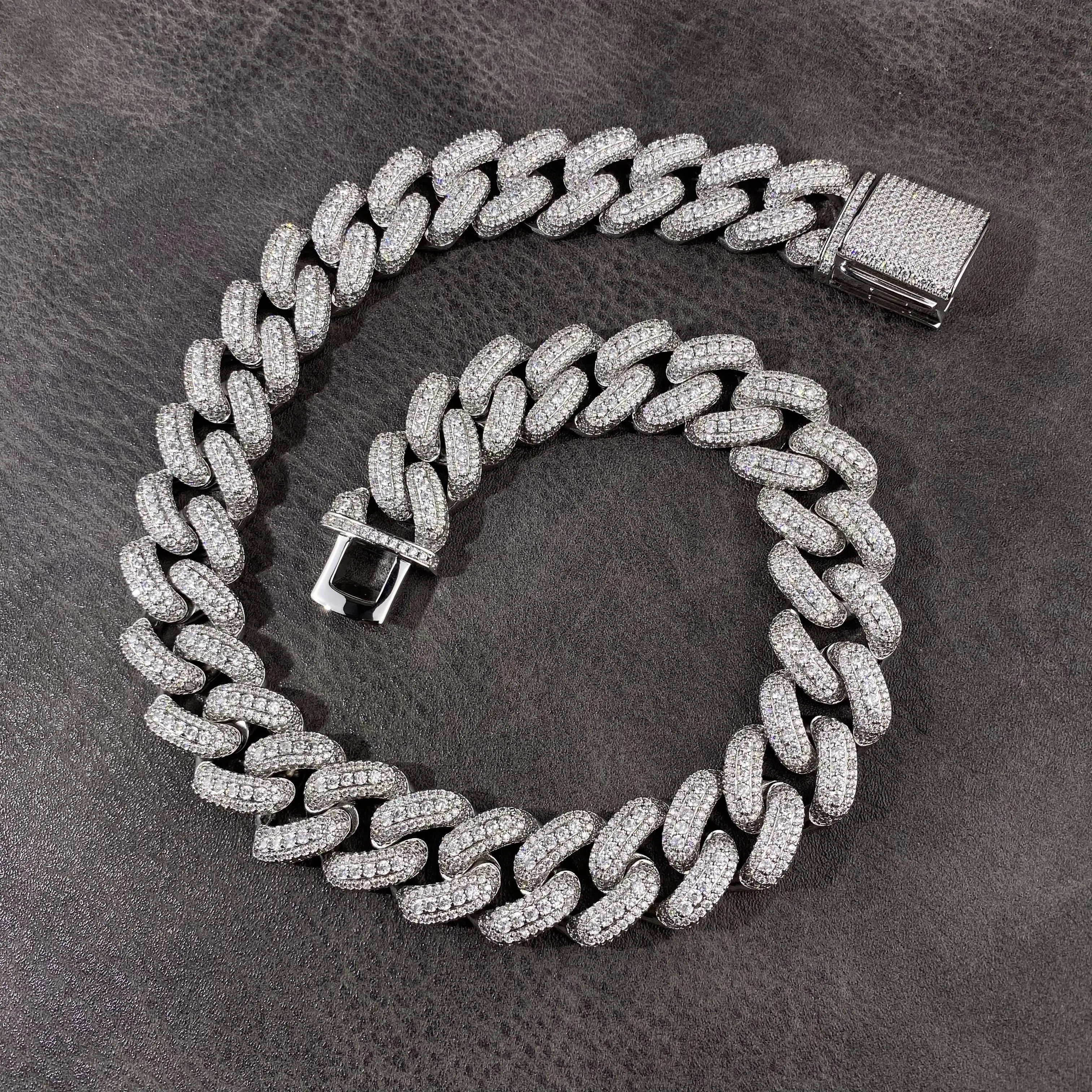 Fashion Jewelry big size Wholesale ced Out Men Hip Hop Bling jewelry brass AAAAA+ CZ Men Miami Cuban Curb link chains