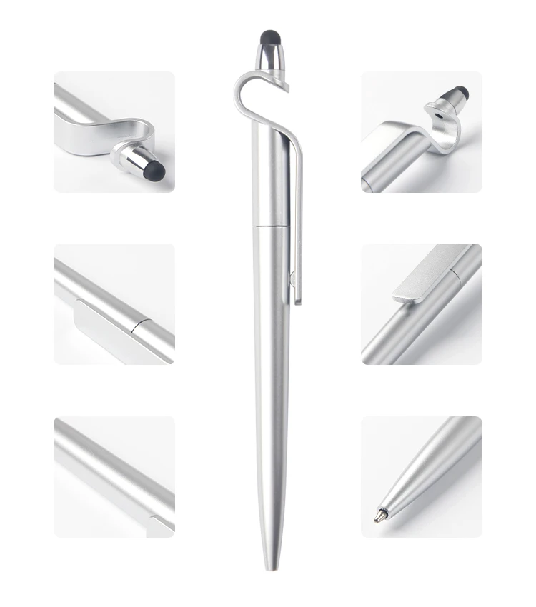 Office Stationery Multifunctional tool phole holder touch screen pens for tablets touch pens for phones custom logo pens