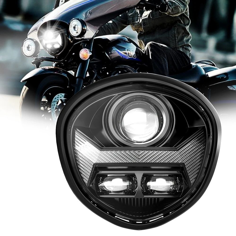 Accesorios Para Motocicletas Aluminum Projector Led Headlight Assembly For Yamaha Motors 2010-2017 V Star 1300