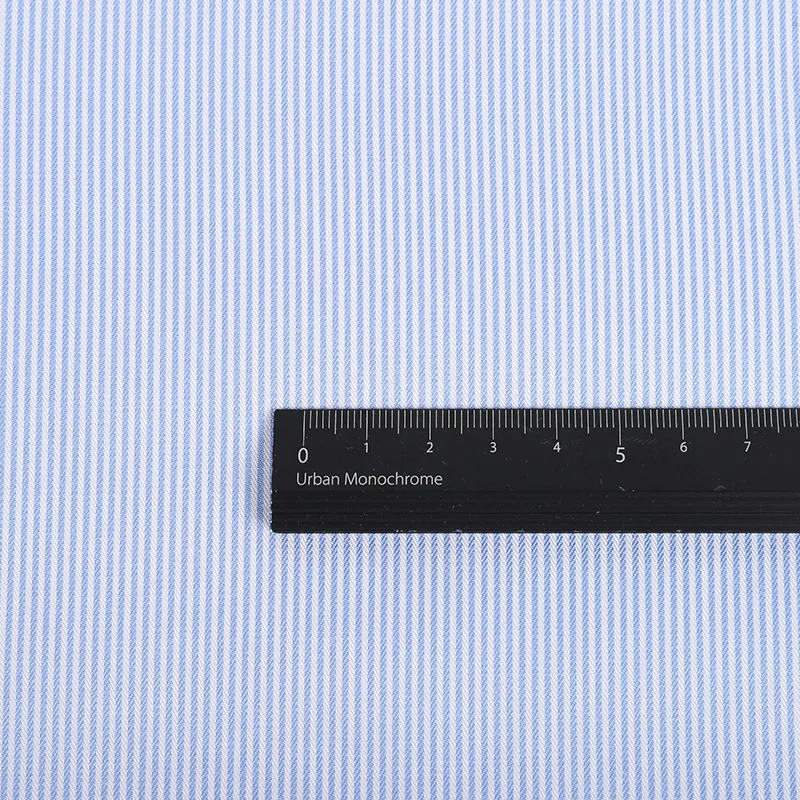 Shirt Stripe Professional Blue And White Bamboo Polyester Jacquard Stripe Shirt Fabric