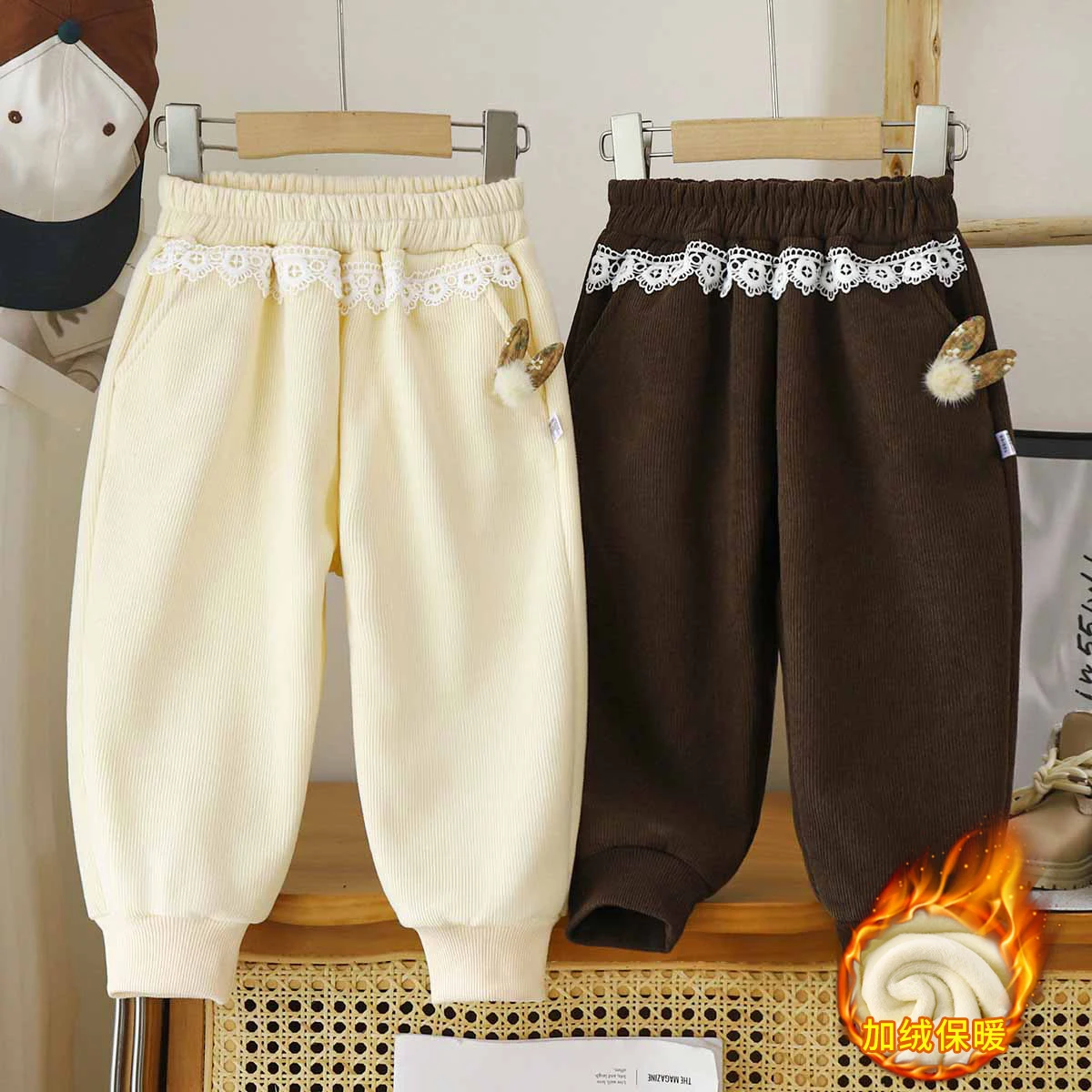 Latest Fashion Winter Autumn Children Corduroy Trousers Thickening Casual Baby Girls Sweat Pants