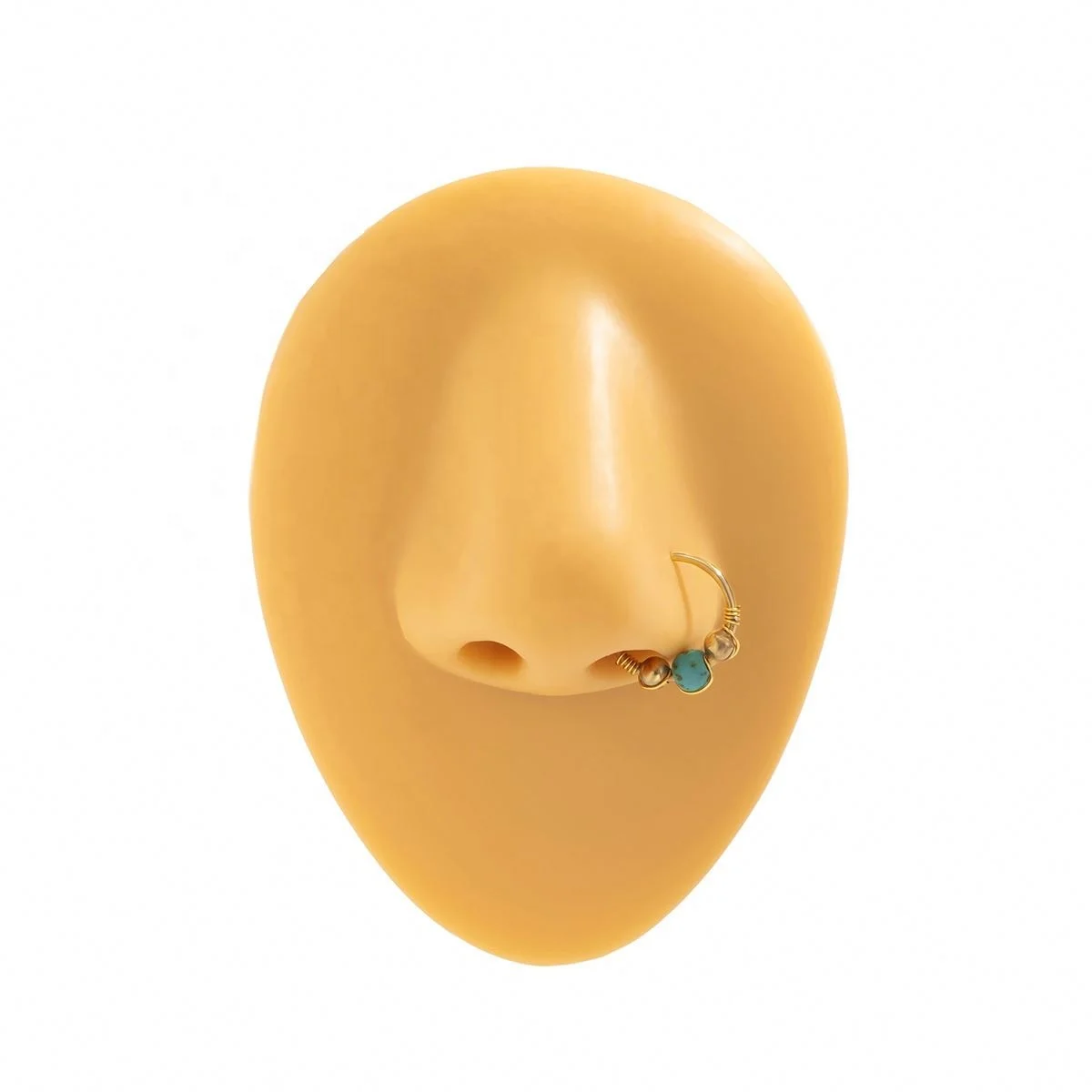 Factory Direct Customize Simple Stone Gold Color C Clip Hoop Nose Lip Ring Piercing for Women 14k gold piercing jewelry