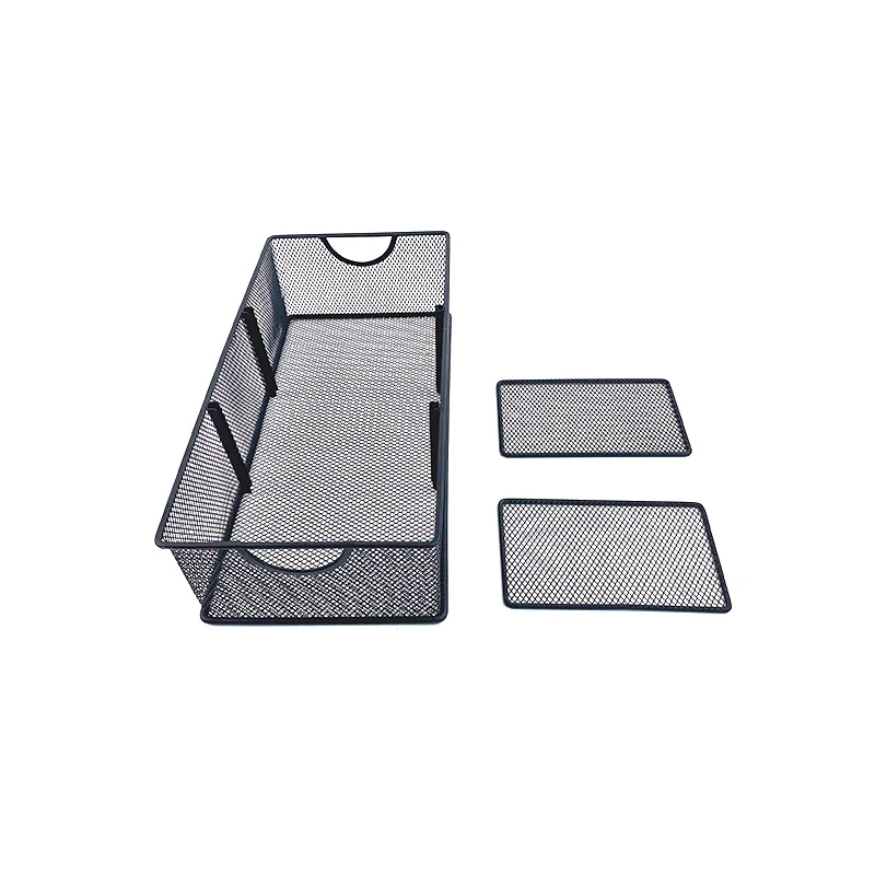 2 Tier Mesh Sliding Cabinet Organizer Stackable 2-Tier Under-Sink Cabinet Organizer with Sliding Storage Drawer