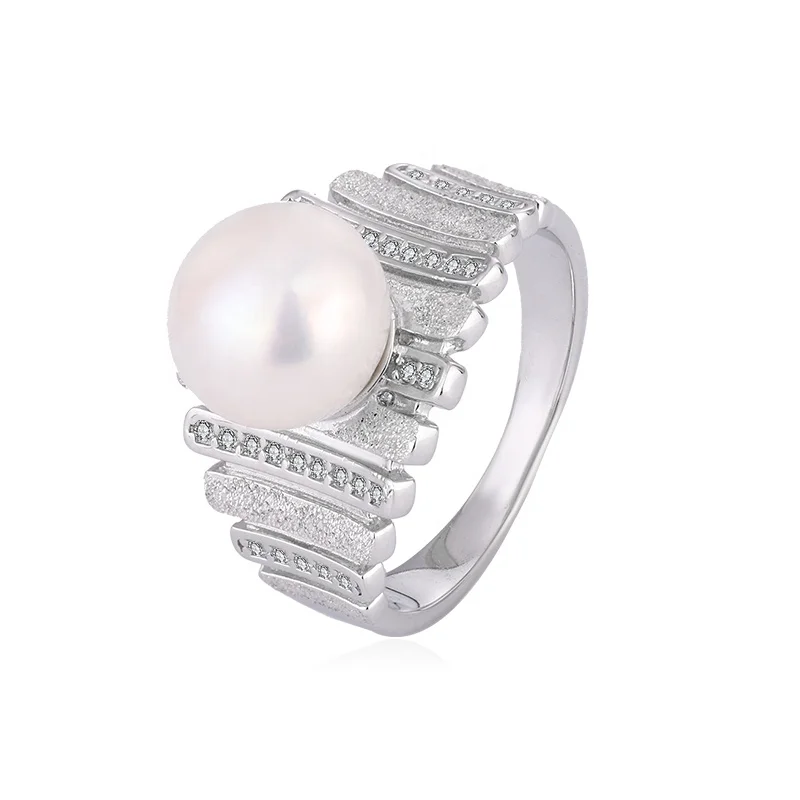 Luxury Jewelry Zircon Moissanite Pearl Minimalist Jewelry Silver 925 Adjustable Wedding And Engagement Ring For Women