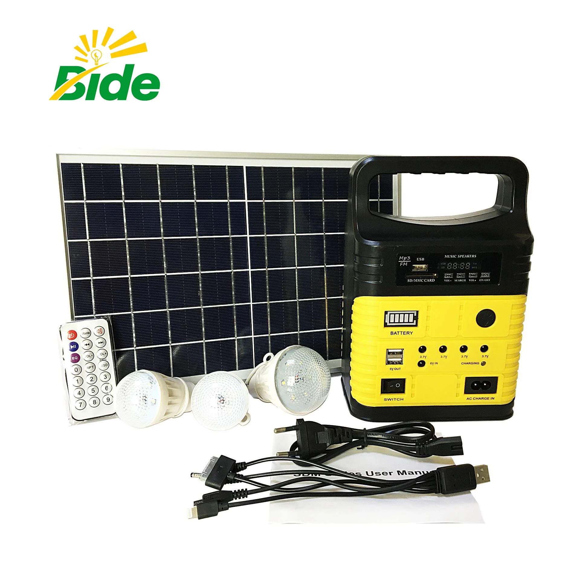 Solar System Cell Phone Charger Solar Generator with Light Bulb