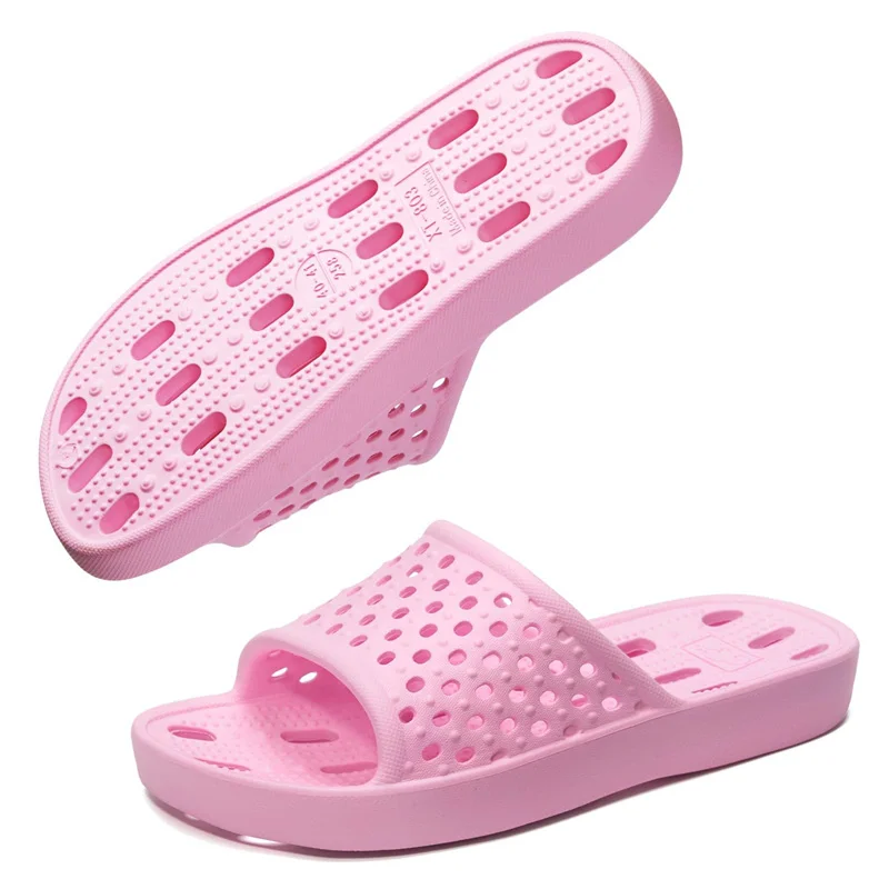 Bathroom Slides Summer Shoes For Indoor, Casual Women Home Flipflop Soft Massage Shower Sandal House Slipper With Hole
