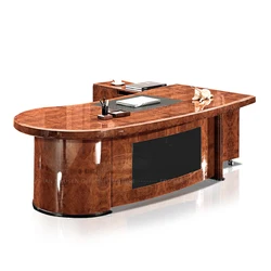 Good quality Business director Working executive office table curved desk and chairs manufacturer