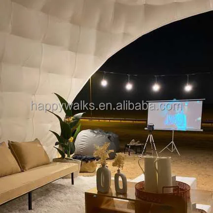 Outdoor Igloo Dome Tent Waterproof PVC Event Tent Party Use Double Layers Aluminum Poles Igloo Dome Inflatable House Tent