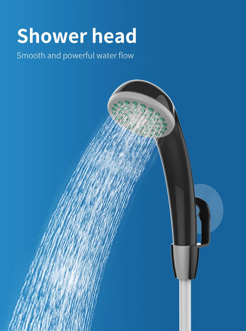 12V Portable Shower pump, USB Rechargeable Lightweight Outdoor Camping Bathroom Travel Shower