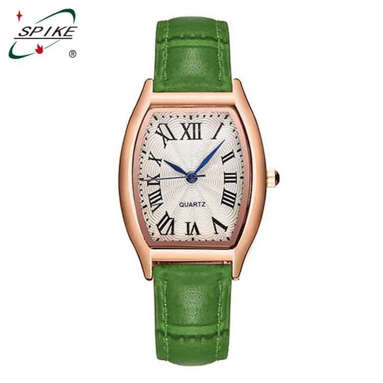 Waterproof leather band japan movement quartz watches stainless steel back