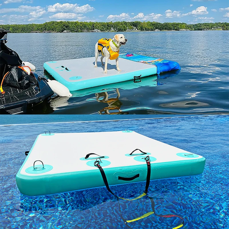 Water Yacht Air Mat Island Ponton Floating Inflatable Swimming Platform Dock