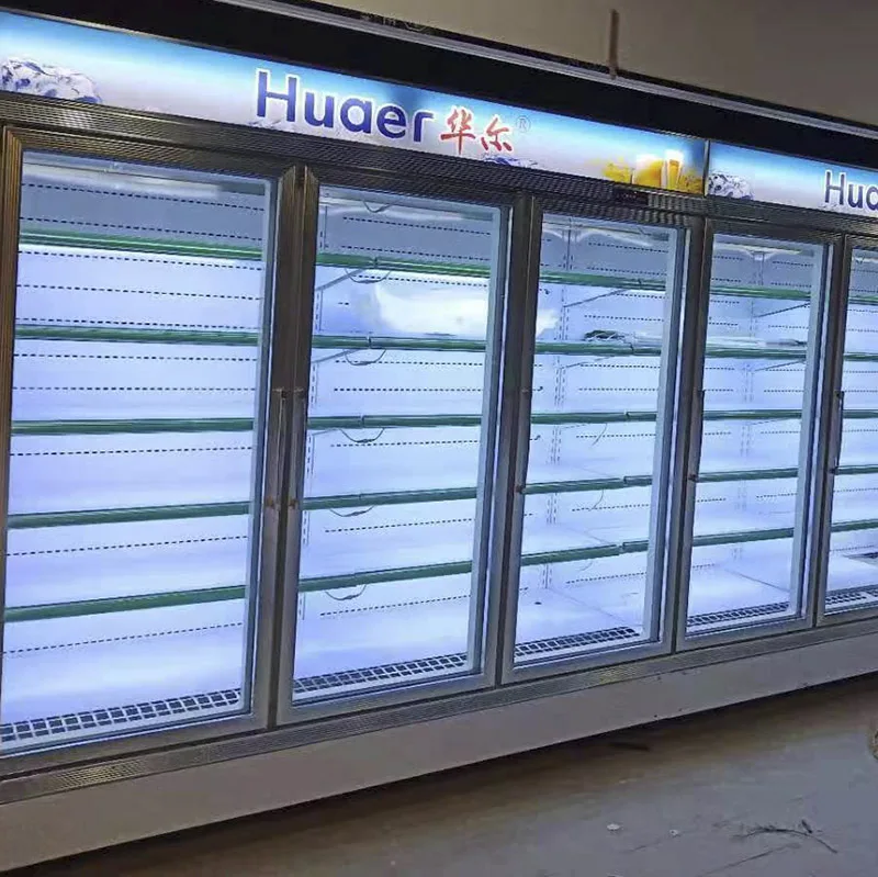 Supermarket Power-Saving 3-Door Sliding Freezer Display Cabinet with Single-Temperature Style Glass Enclosed