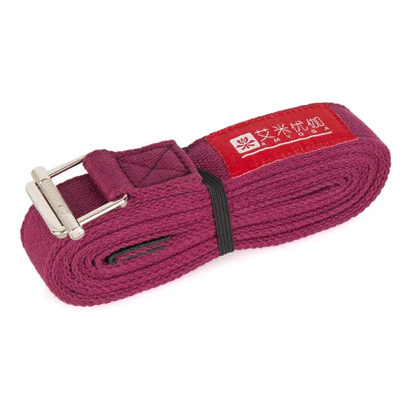 new buckle narrow yoga stretch strap yoga belt cotton for Iyengar yoga 2.5cm wide