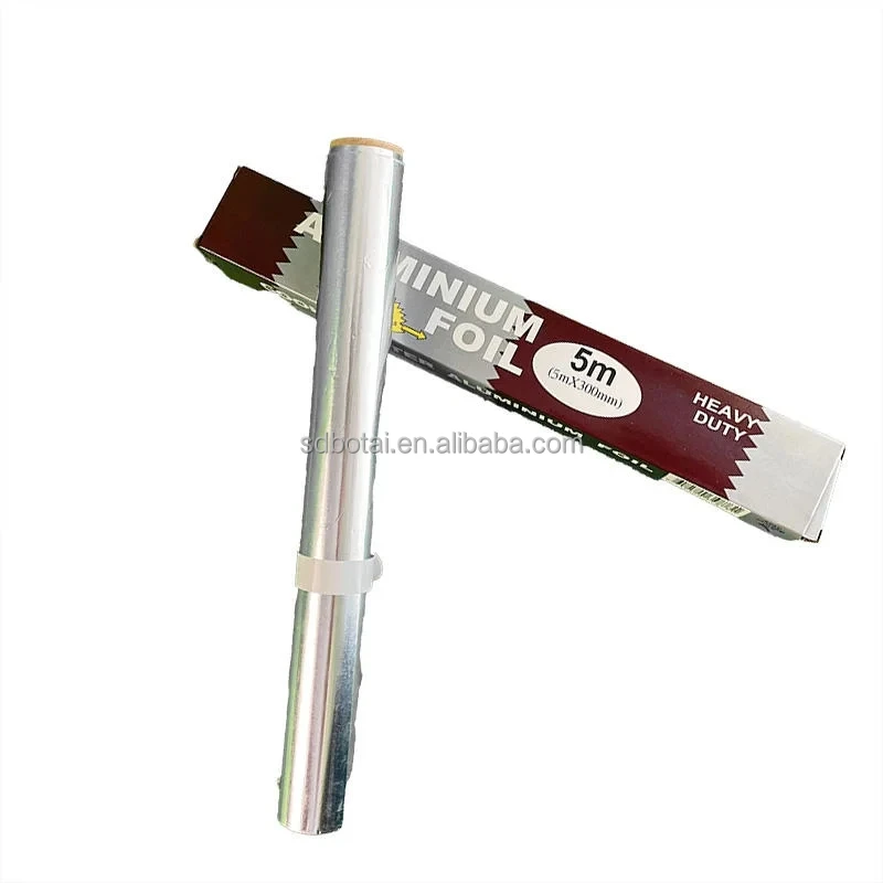 Wholesale 8011 8006 60m Household Food Grade Silver Foil Paper 10 Micron 30cm Metal Aluminium Foil Roll For Kitchen