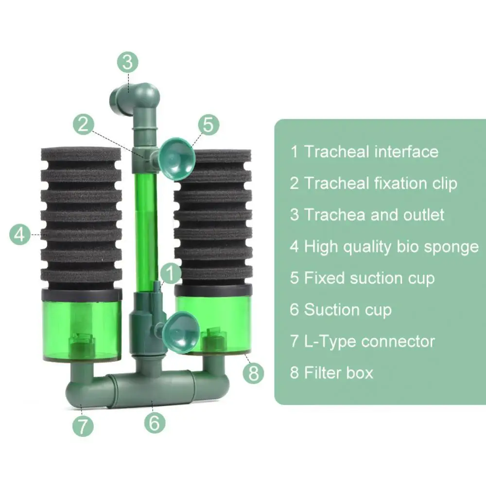 Wholesale Shrimp Fish Aquarium Bio Sponge Fill Filter Media Air Pump Hang Style Bio Sponge Filter For Aquarium