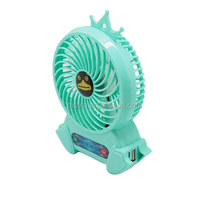BS-6660 Small Plastic LED Table Fan DC Rechargeable Mini Fan