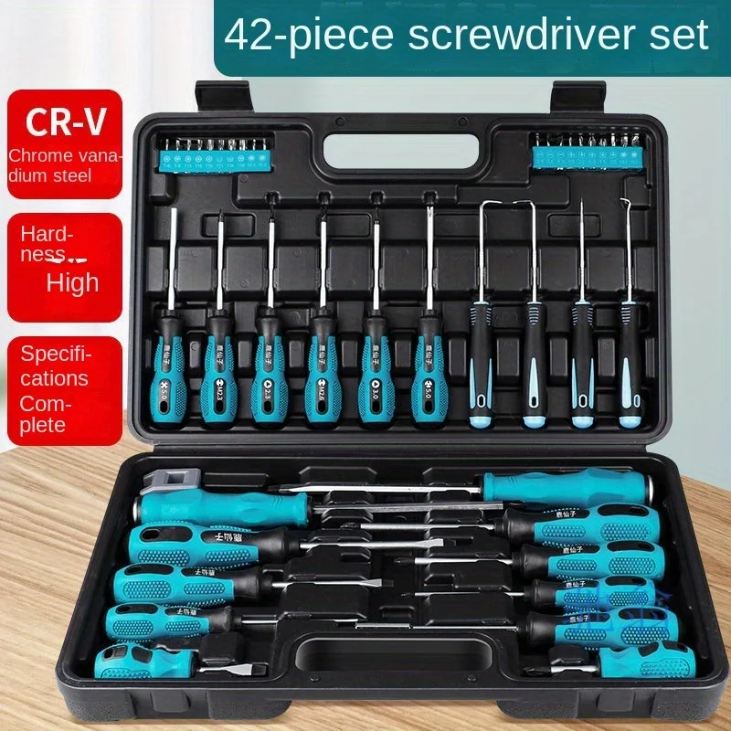 41pcs DIY & Industrial Grade CrV Screwdriver Set with Chrome-finish Plastic Handle & Y Type S2 Bits Customizable OEM Support