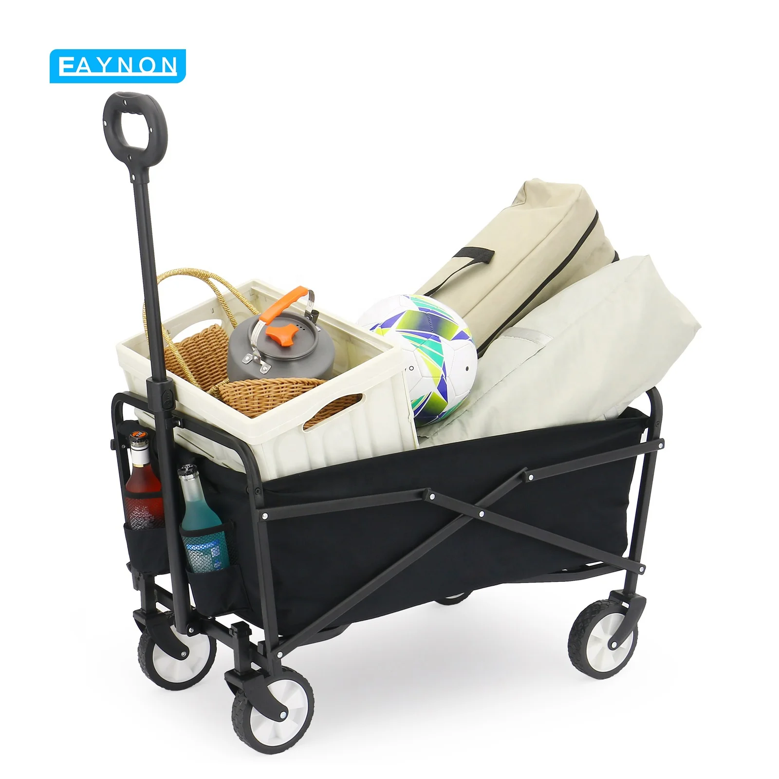 Eaynon Lightweight Small Wagons Collapsible Foldable Trolley Camping Cart Folding Wagon With Seats