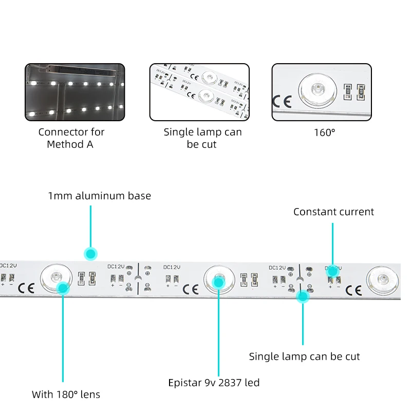 12V /24V PVC Translucent Stretch Ceilings Decoration Bright Lightbox Backlit Led Strip Light Led Backlight Strips