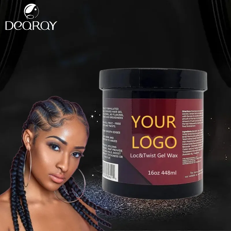 non greasy Loc N Twist Gel clear braiding jam hair wax and edge control Super Strong Extreme Hold Glitter Shine Jam braid gel