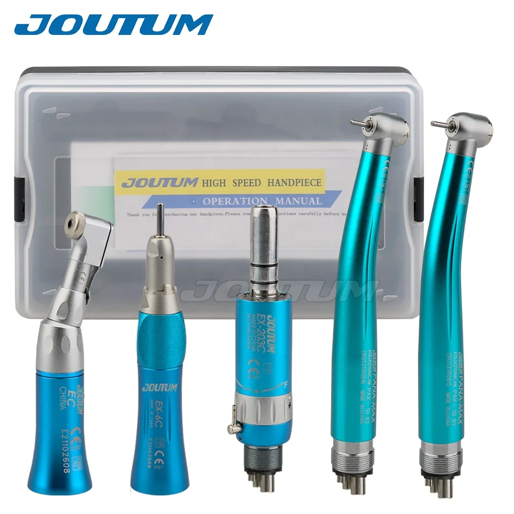 Colorful Dental Handpiece Kit N-SK Type push button led Low speed contra angle with high speed handpiece Set