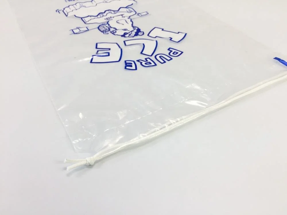 2024 Customizable LDPE Drawstring Ice Pouch Recyclable Plastic Ice Bags with Heat Sealed Handle Valve for Sealing
