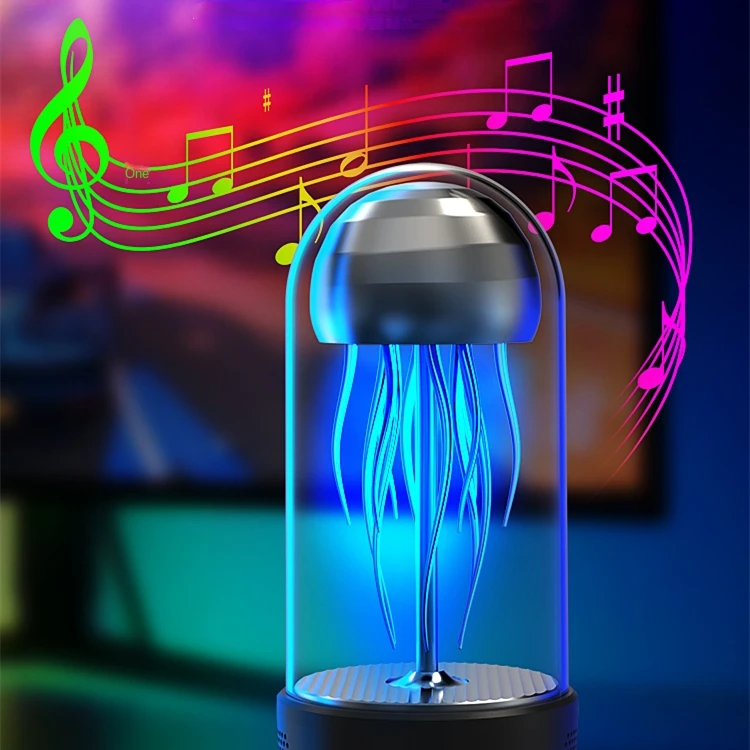 New Ideas Fashion Smart Blue tooth Speaker Stereo Surround Sound Subwoofer Colorful Light Atmosphere Light Jellyfish Speaker