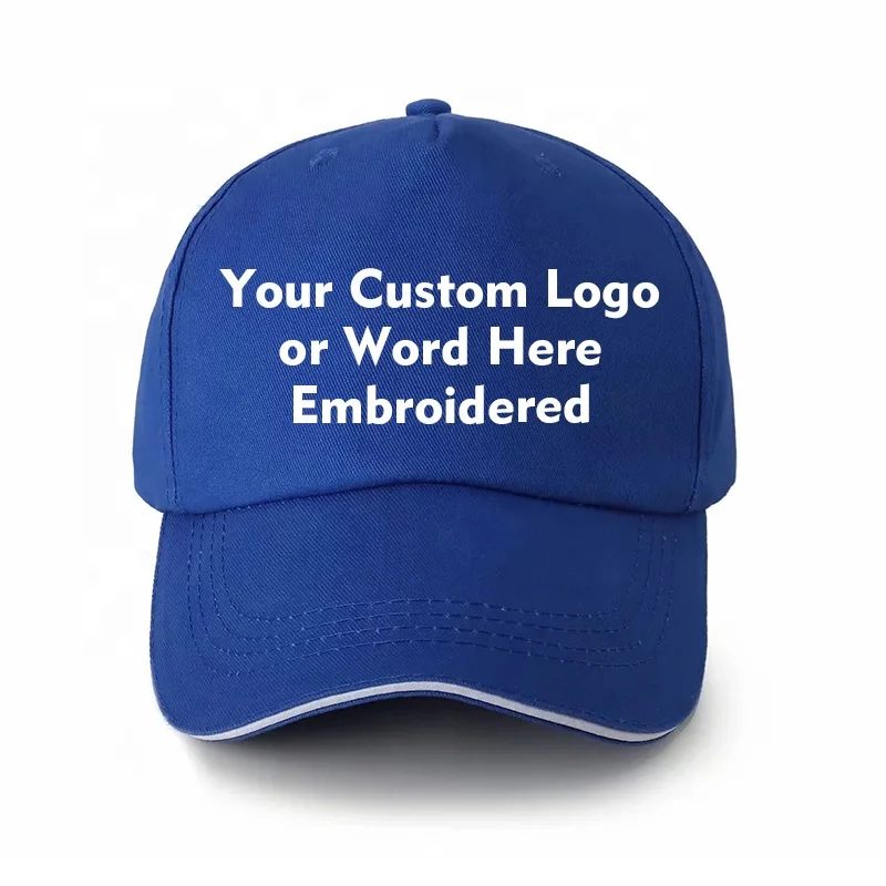 Custom Hat Embroidered Your Own Text or Logo Adjustable 12 Color Curved Bill Many Colors Embroidery Word cap Unisex